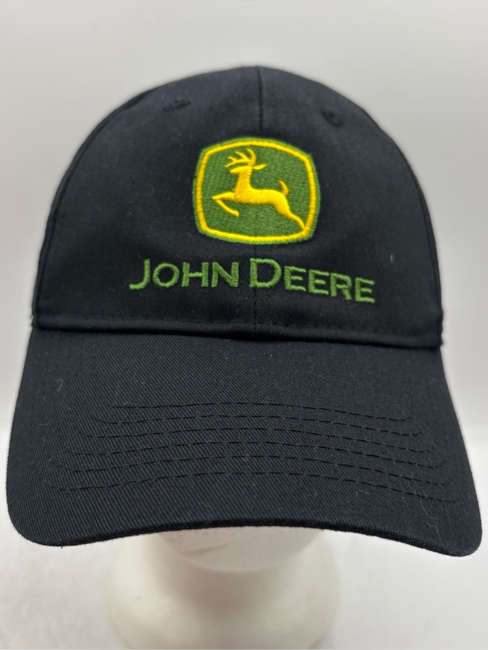 John Deere Black Six Panel Unisex Adjustable Baseball Hat OSFM
